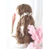 Centre Parting Honey Pudding Long Curly Hair Lolita Wig