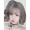 Granny Grey Small Waves Repair Face Short Curly Hair Harajuku Style Lolita Wig