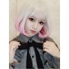 Short Curly Hair Silver Pink Gradient Lolita Wig