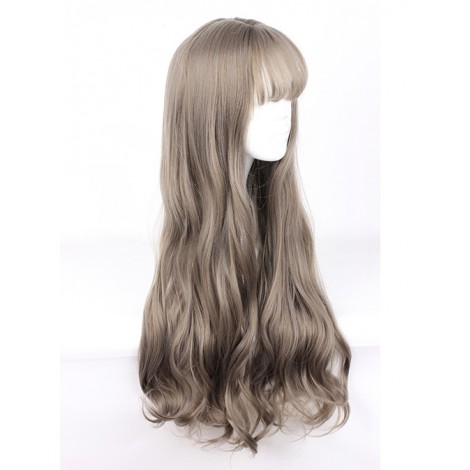 Harajuku Style Big Waves Long Hair Lolita Aoki Flax Grey Wig