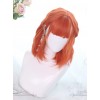 Orange Medium-long Curly Hair Air Bangs Lolita Wigs