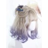 Graffiti Girl Series Gray And Purple Gradient Short Curly Hair Lolita Wig