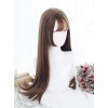 Hime Cut Long Straight Hair Light Brown Lolita Wig