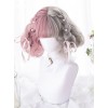 Pink And Gray Left And Right Gradient Short Curly Hair Lolita Wigs