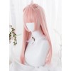 Hime Cut Pink Long Straight Hair Lolita Wigs