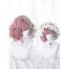 Pink And Gray Left And Right Gradient Short Curly Hair Lolita Wigs