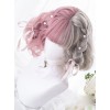 Pink And Gray Left And Right Gradient Short Curly Hair Lolita Wigs