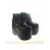 Black 4.7" Heel High Adorable Suede Round Toe Cross Straps Platform Women Lolita Shoes