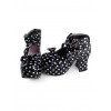 Black Bottom White Wave Point High Heel Bowknot Lolita Princess Shoes