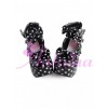 Black Bottom White Wave Point High Heel Bowknot Lolita Princess Shoes