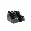 Black Little Round-toe Shallow Mouth Lolita High Heel Shoes