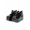 Black Little Round-toe Shallow Mouth Lolita High Heel Shoes