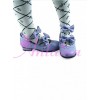 Cute Lace Violet Bowknot Lolita Low Heel Shoes