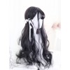 Air-bangs Natural Black Big Wavy Hair Lolita Wig