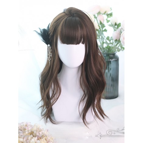 Chocolate Color Large Wave Curly Long Hair Lolita Wigs