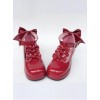 Wine Red Bowknot T-shaped Belt Sweet Lolita High Heel Shoes