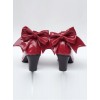 Wine Red Bowknot T-shaped Belt Sweet Lolita High Heel Shoes