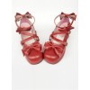 Wine Red Matte Bowknot Lolita High Heel Shoes