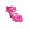 Heart-shaped Buckle Rose Red Bowknot Lolita High Heel Shoes