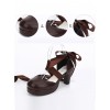 Lace Design Lolita Small Round Heel Round-toe High Heel Shoes