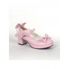 Pink 2.3" Heel High Cute Suede Round Toe Cross Straps Platform Women Lolita Shoes