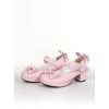 Pink 1.8" Heel High Gorgeous PU Point Toe Bow Decoration Platform Girls Lolita Shoes