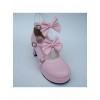 Pink 2.5" Heel High Glamorous Suede Round Toe Bow Platform Lady Lolita Shoes