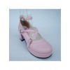 Pink 2.5" Heel High Glamorous Suede Round Toe Bow Platform Lady Lolita Shoes