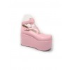 Pink 3.9" Heel High Romatic Suede Round Toe Criss Cross Straps Platform Girls Lolita Shoes