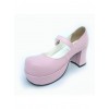 Pink 2.9" Heel High Classic Suede Point Toe Cross Straps Platform Women Lolita Shoes