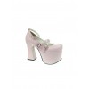 Pink 4.9" Heel High Adorable Polyurethane Round Toe Scalloped Platform Girls Lolita Shoes