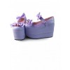 Purple Bowknot Mirror Face Strawberry Bell Super High Heel Lolita Platform Shoes