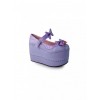 Purple Bowknot Mirror Face Strawberry Bell Super High Heel Lolita Platform Shoes