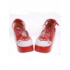 Red 2.4" Heel High Special PU Round Toe Ankle Straps Platform Girls Lolita Shoes