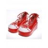 Red 2.4" Heel High Special PU Round Toe Ankle Straps Platform Girls Lolita Shoes