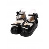 Round-toe Bowknot Pearl Chain Classic Lolita Shoes