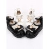 Round-toe Bowknot Pearl Chain Classic Lolita Shoes