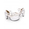 Round-toe Love Heart Lace Pearl Chain Sweet Lolita High Heels Shoes