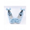 Sky-blue 2.8" High Heel Lovely Polyurethane Scalloped Bowknot Platform Girls Lolita Shoes