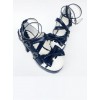 Ultramarine Bowknot Wavy Lace Lolita High Heel Shoes