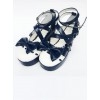 The Tea Party Black Bowknot Mirror Face Lolita High Heel Shoes