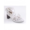 White 2.5" Heel High Elegant Patent Leather Round Toe Cross Straps Platform Women Lolita Shoes