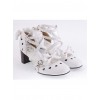 White 2.5" Heel High Elegant Patent Leather Round Toe Cross Straps Platform Women Lolita Shoes