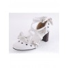 White 2.5" Heel High Elegant Patent Leather Round Toe Cross Straps Platform Women Lolita Shoes