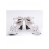 White 2.5" Heel High Elegant Patent Leather Round Toe Cross Straps Platform Women Lolita Shoes