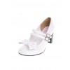 White 2.5" Heel High Lovely Synthetic Leather Point Toe Bow Platform Girls Lolita Shoes