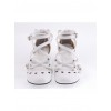 White 2.5" Heel High Elegant Patent Leather Round Toe Cross Straps Platform Women Lolita Shoes