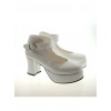 White 2.9" Heel High Lovely Suede Point Toe Ankle Straps Platform Girls Lolita Shoes