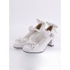 White 2.6" Heel High Lovely Polyurethane Point Toe Bowknot Platform Women Lolita Shoes