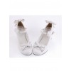 White 2.6" Heel High Lovely Polyurethane Point Toe Bowknot Platform Women Lolita Shoes